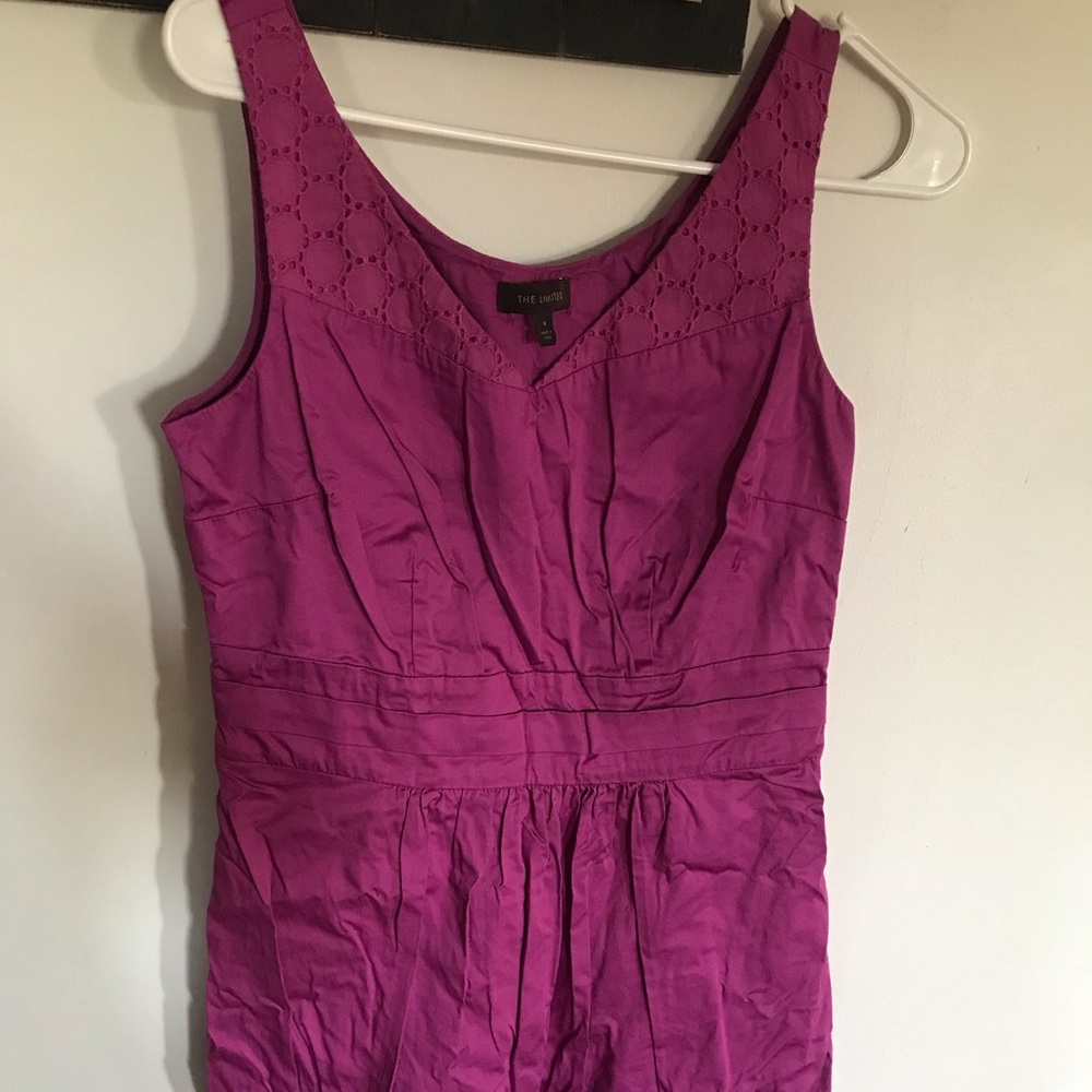 The limited size 8 purple tank top eyelet dress